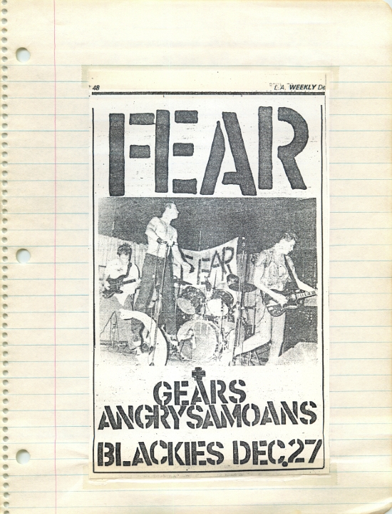 ANGRY SAMOANS Metal Mike Scrapbook 1979 – 07-29-1979 – 12-27-1979 – Harlan Hollander then P.J. Galligan on Lead Guitar Page 13